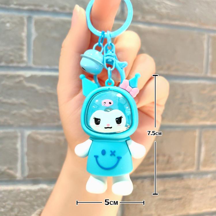 Sanrio Kuromi Leuchtender Schlüsselanhänger: Süßer weicher Gummi-Nachtlicht-Anhänger für Schultaschen