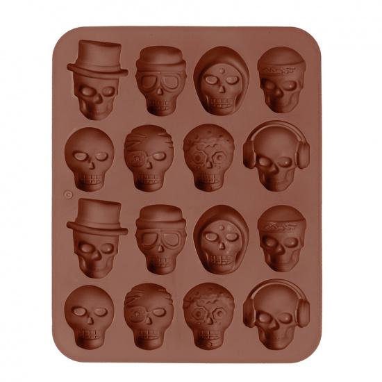 Skull Ice Cube Silicone Mold Halloween Creative Decoration Reusable DIY Candy Whiskey Chocolate Soap Kitchen Accessorie 6
