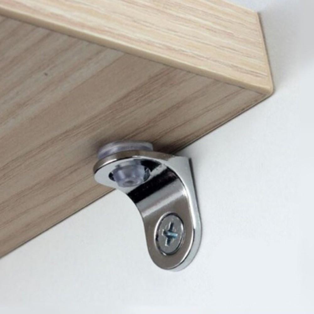 Zinc Alloy Shelf Brackets Rounded Corner Cabinet Shelf Supports  For Furniture Glass Shelves