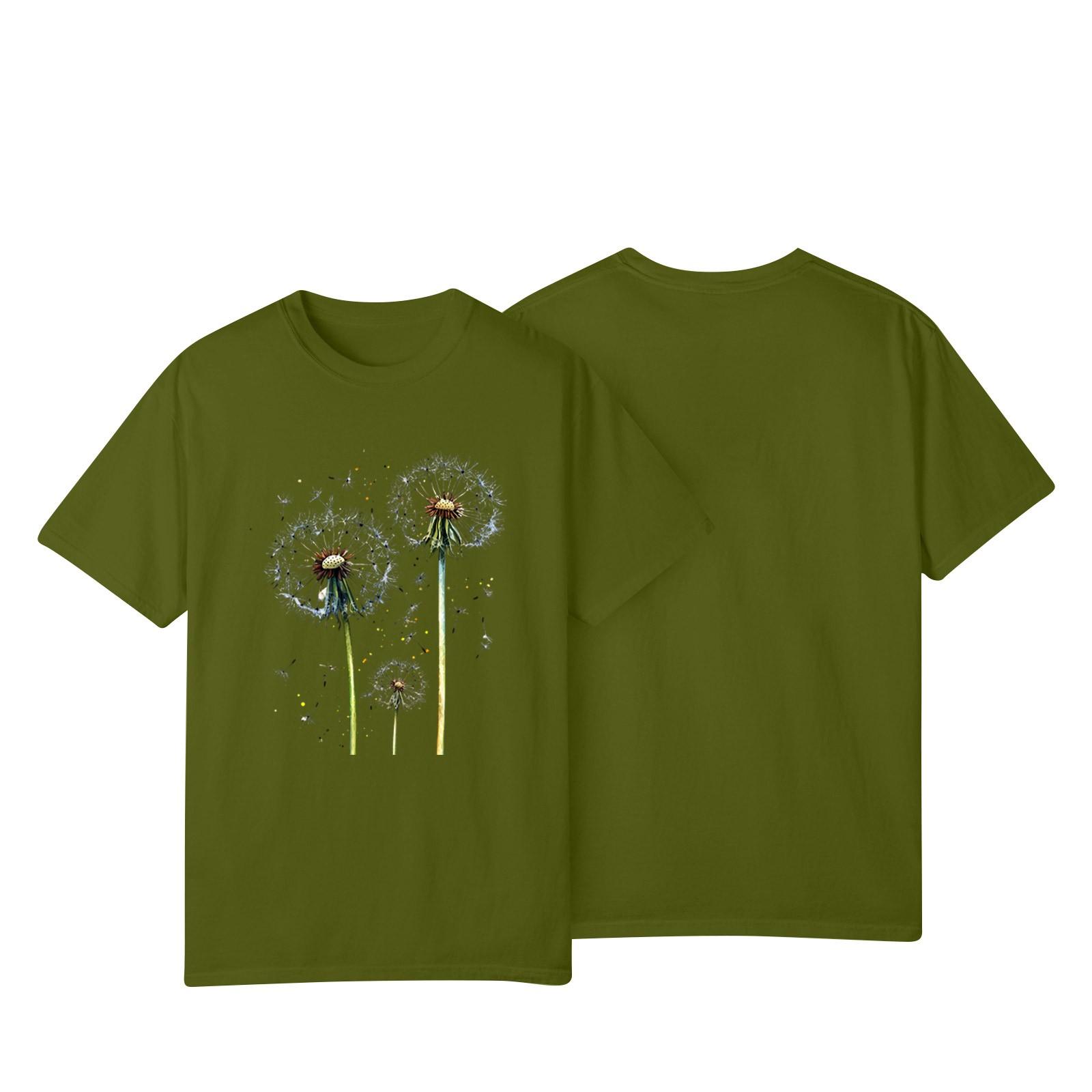 

Женская повседневная футболка с принтом подсолнухов Street Slim Fit с коротким рукавом L армия зеленый