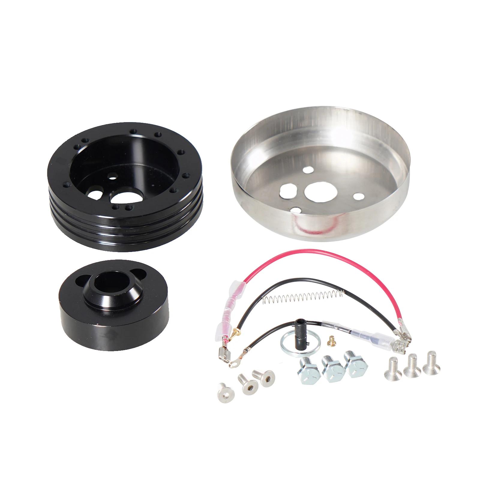 

Адаптер ступицы рулевого колеса с 5 и 6 отверстиями, комплект полированных коротких соединителей ступицы, алюминиевые автомобильные аксессуары для Chevrolet GMC Pontiac чёрный