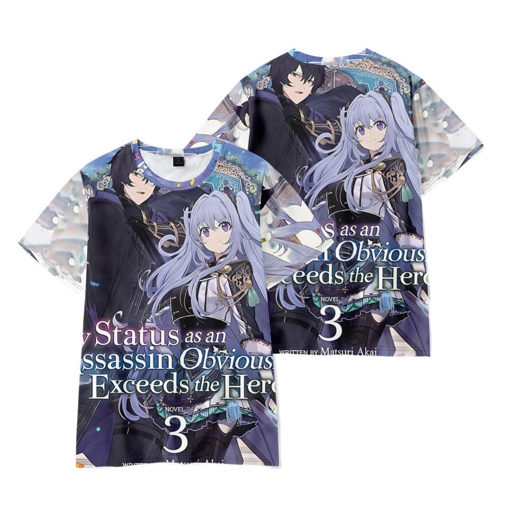 Mein Status als Assassine übertrifft offensichtlich den des Helden Gedrucktes T-Shirt Herren Damen Lässig Rundhals Kurzarm Kind Lustig Trendig Unisex T-Shirts Tops