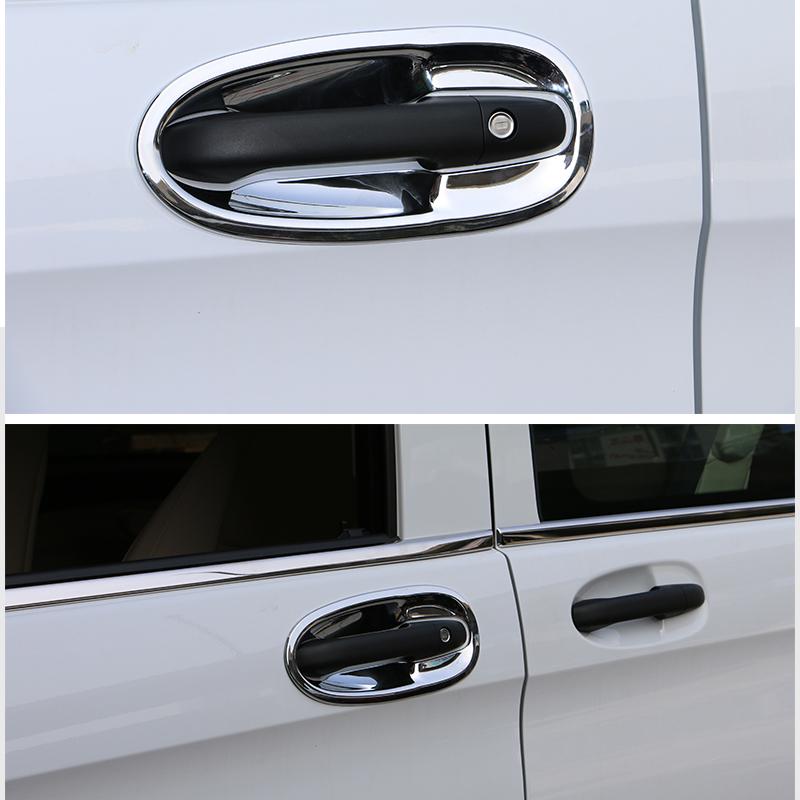 UBLUEE Chrome Exterior Door Handle Bowl Cover Trims For Mercedes Benz Vito Metris Valente V-Class 2014-2018 W447