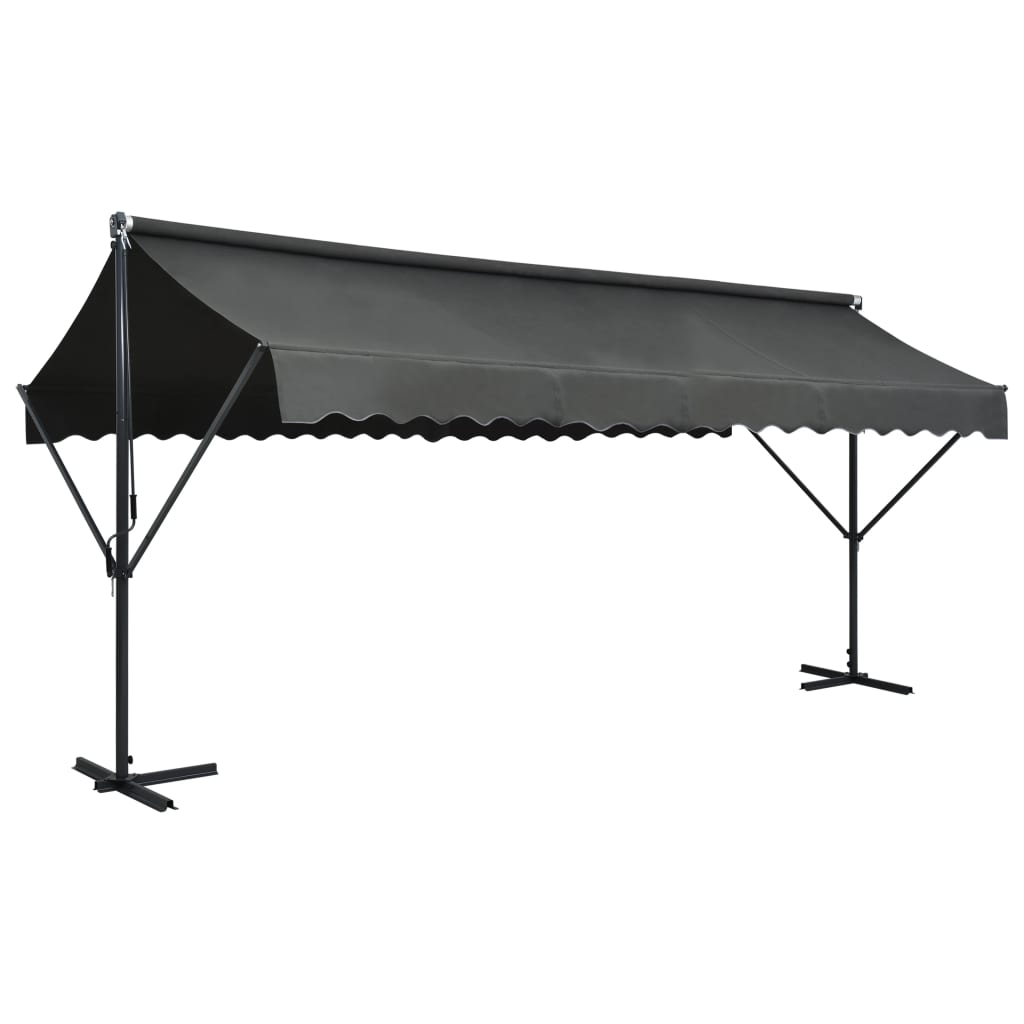 vidaXL Freistehende Markise 500x300 cm Anthrazit dunkelgraue