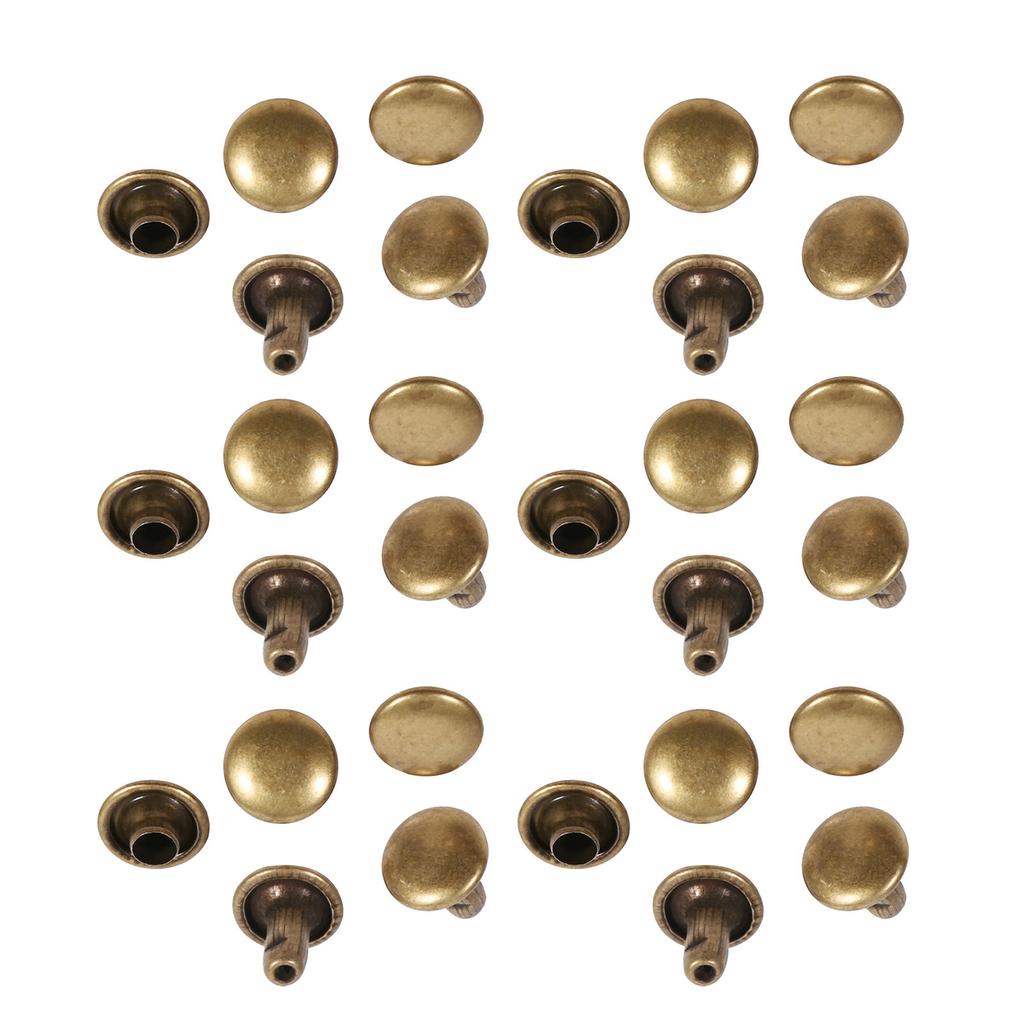 100 sett 8 x 8 mm dobbelhette nagler metallskinn håndverksreparasjoner studs piggdekorasjon (Bronse)