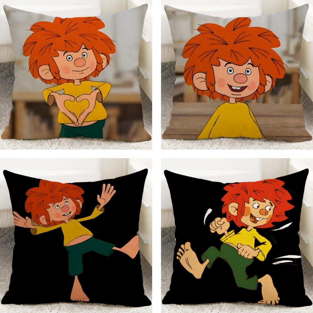 TV seriál Meister Eder und Sein Pumuckl Povlak na polštář Povlaky na polštáře Přírodní len Prodyšný Dekorace pohovky ložnice Povlak na polštář