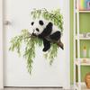 Cartoon Panda Climbing Tree Waterproof Oil Proof Self Adhesive PVC Wall Sticker for Living Room Decor