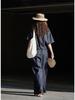Louvre Summer Korean Retro Wide-Leg Breathable Sun Protection Jeans for Women