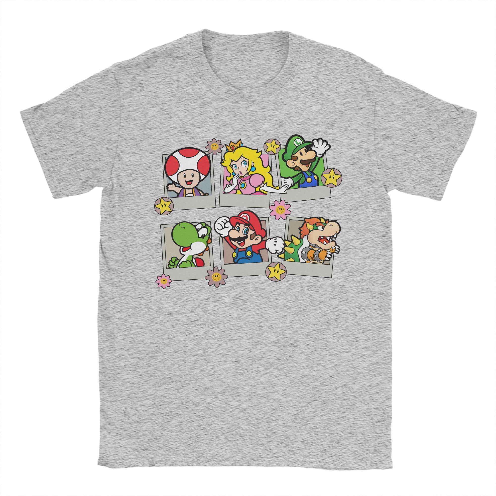 

Miniso Футболка с группой Super Marios Мужская женская Новинка Круглый вырез Yoshi Toad Принцесса Пич Футболка с коротким рукавом S