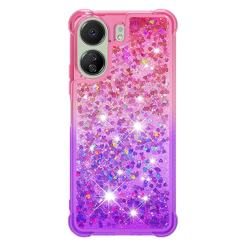13C Pouzdro Pro Xiaomi Redmi 13C Kryt Malovaný Vzor Třpytivý Tekutý Kryt s Pískem pro Xiomi Redmi 13C 12C Pouzdro na Telefon Fundas