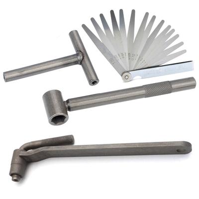 Ventil-Einstellwerkzeug für Motorradmotoren, Vierkant-Innensechskant, T-Schlüssel, Ventilschraubenschlüssel, 8 mm, 9 mm, 10 mm, Fühlerlehre 0,02 bis 1 mm