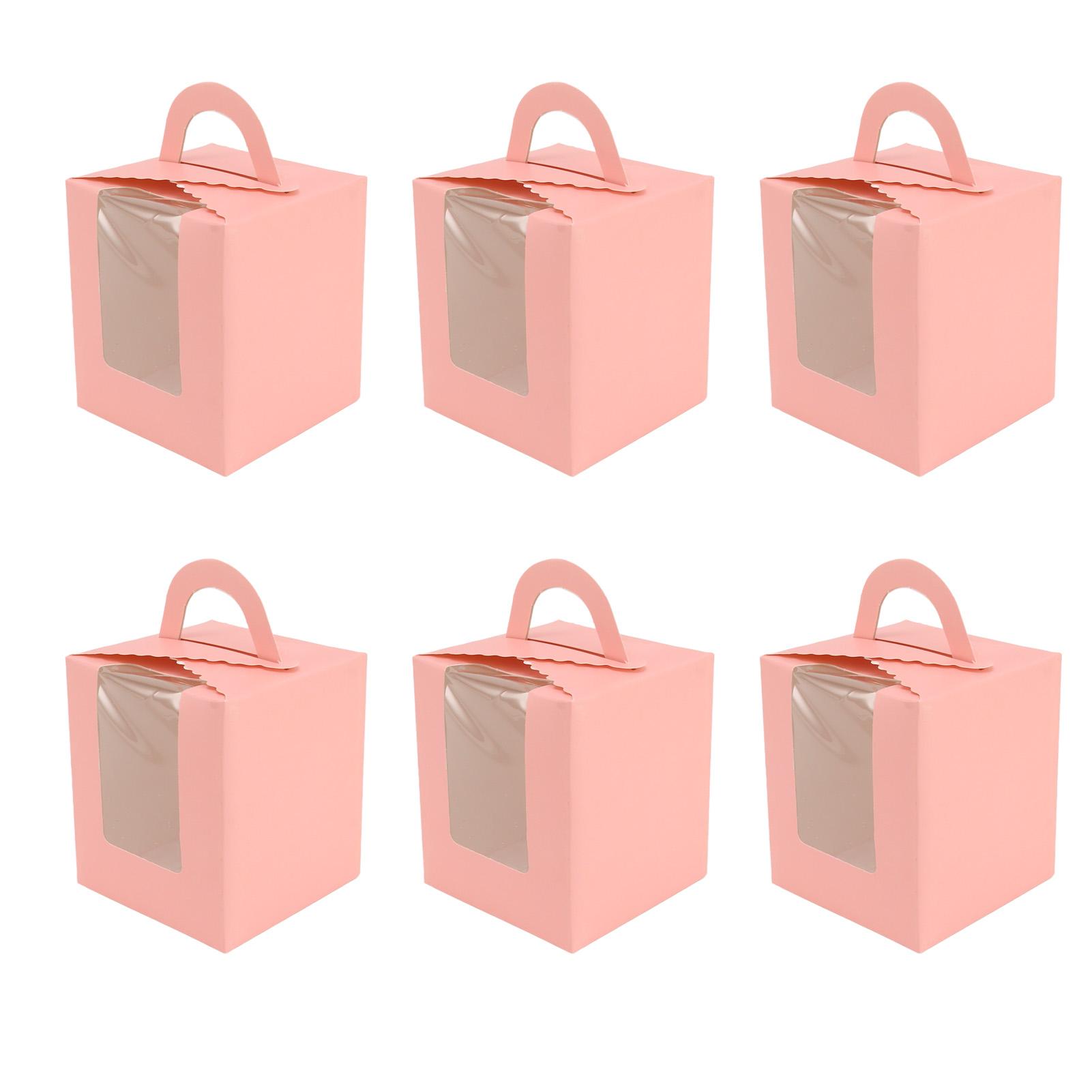 

50 шт. коробка для кексов портативная одинарная переноска для кексов с прозрачным окном для вечеринки по упаковке выпечки