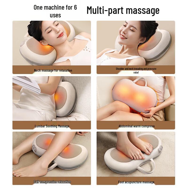 AUX Rechargeable Neck and Shoulder Massage Pillow with Heat