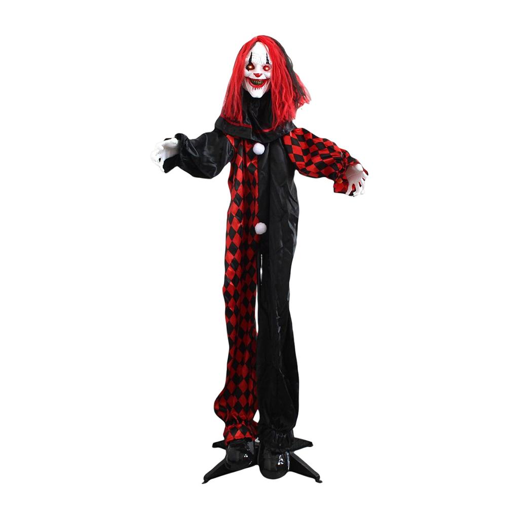 Halloweenská Strašidelná Zahradní Dekorace Klaun Svítící Se Strašidelnými Zvuky a Svítícíma Očima Venkovní Bar Rekvizity pro Párty v Strašidelném Domě