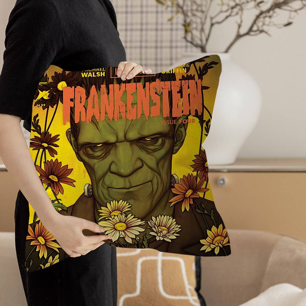 Vintage Frankenstein Monsters Movie Pillowcase Toon Gift Cushion Cover Bedroom Home Sofa Chair Seat Decor Pillow Case
