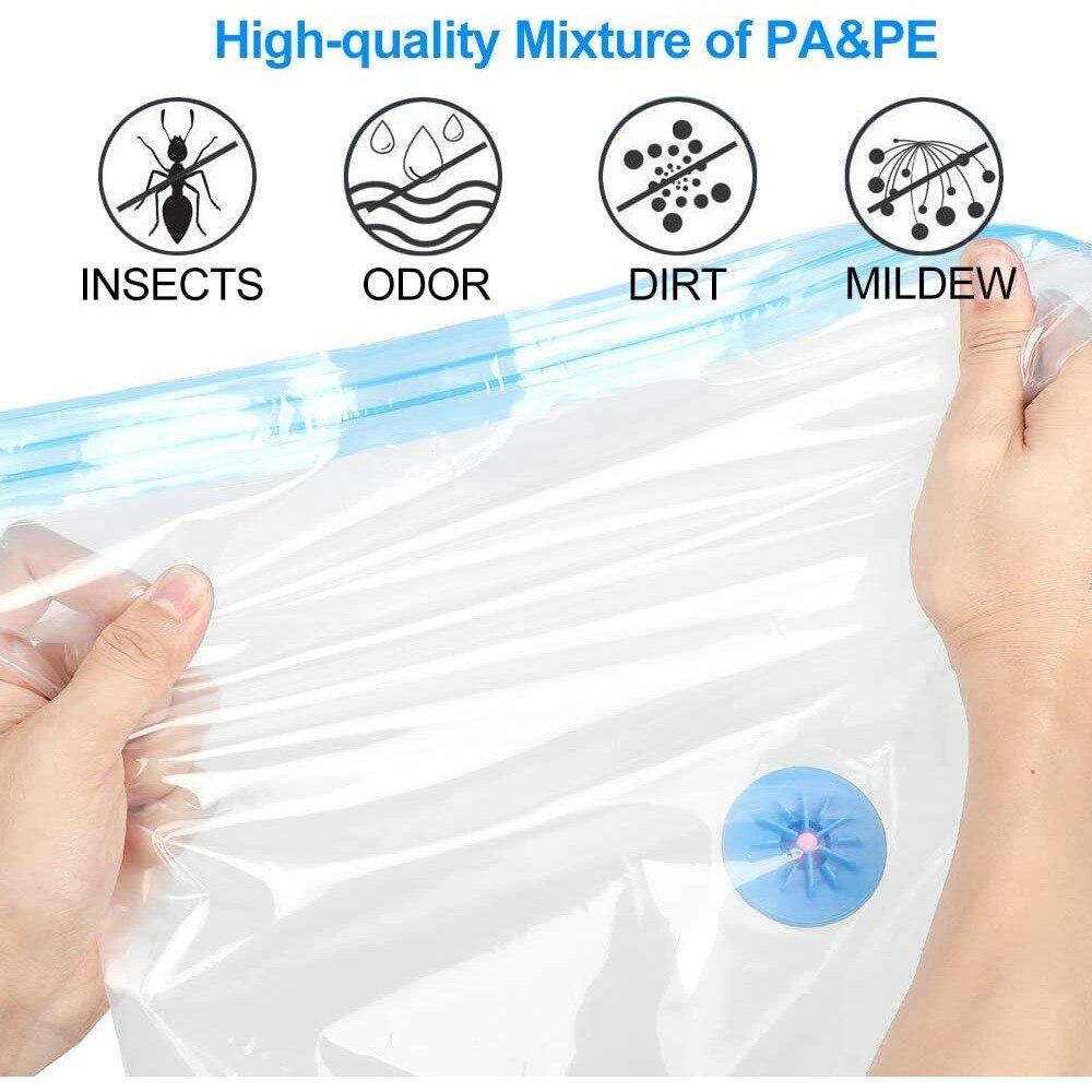 1Set Vacuum Compression Bag With Hand Pump For Clothing Sorting Bedding Space Saving Sealed Bag Combination Wardrobe Organizer