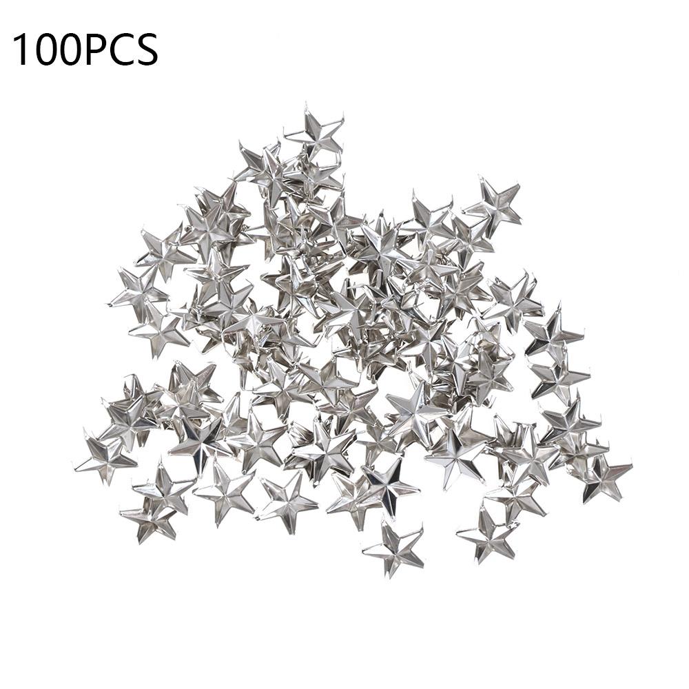 

15mm DIY Clothing Accessories Rock Punk Silver Star Rivets Studs Spikes Leather Craft Spots Nailhead белый