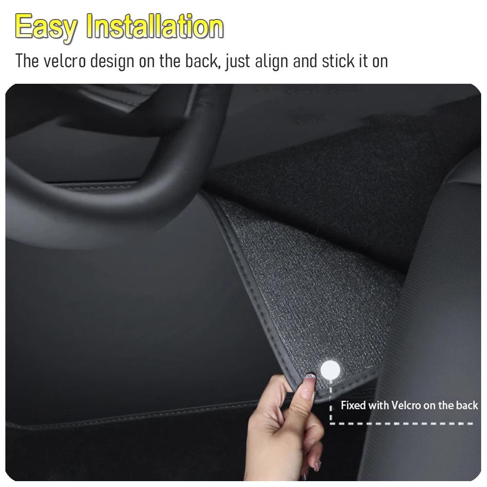 For Tesla Model Y Juniper 2025 2026 Center Console Side Anti-kick Pad Leather Anti-dirty Protective Cover Foot Mat Accessories