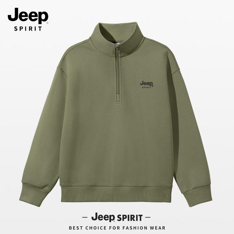 JEEP SPIRIT Men's 2025 Half-Zip Loose Sweatshirt