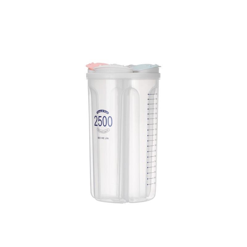 Five-Grain Plastic Storage Jar with Divided Sections for Cereals, Beans, and Legumes