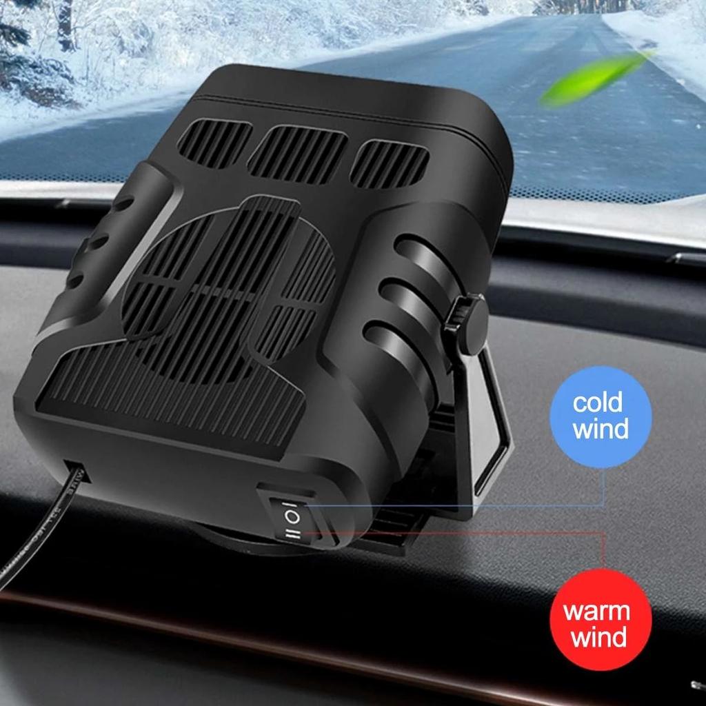 200W Car Heater 12V/24V Portable Car Heater Fan 2 IN 1 Electric Cooling Heating Auto Windshield Defroster Car Anti-Fog Heater