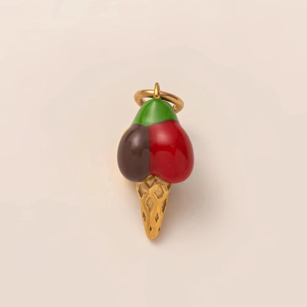 18K Gold Retention Stainless Steel Mushroom Pendant for DIY Accessories