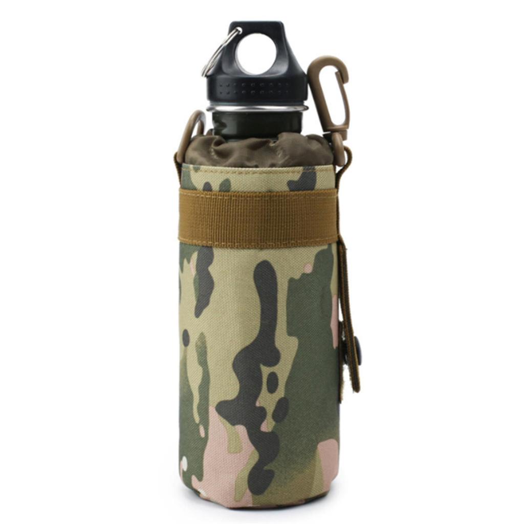 1pc Tactical Water Bottles Pouch Case Outdoor Activity Active Camouflage Drawstring Lightweight Water Bottle Pouch Holder For Backpack