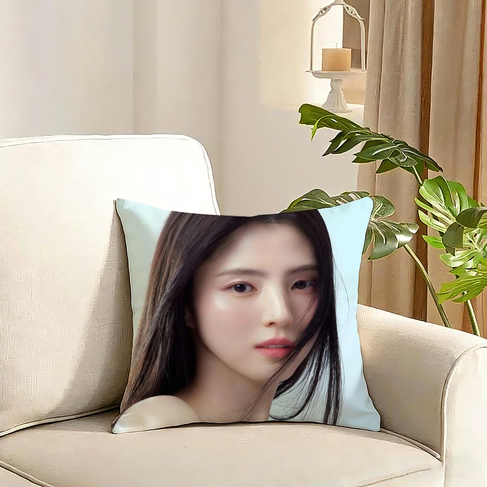 Han So Hee Cushion Cover Reversible Plush Pillow Cover Soft Fluffy Home Decor for Sofa Bedroom 30x30cm