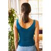 Women's White Six Hole Front Back V Summer Knitwear Blouse