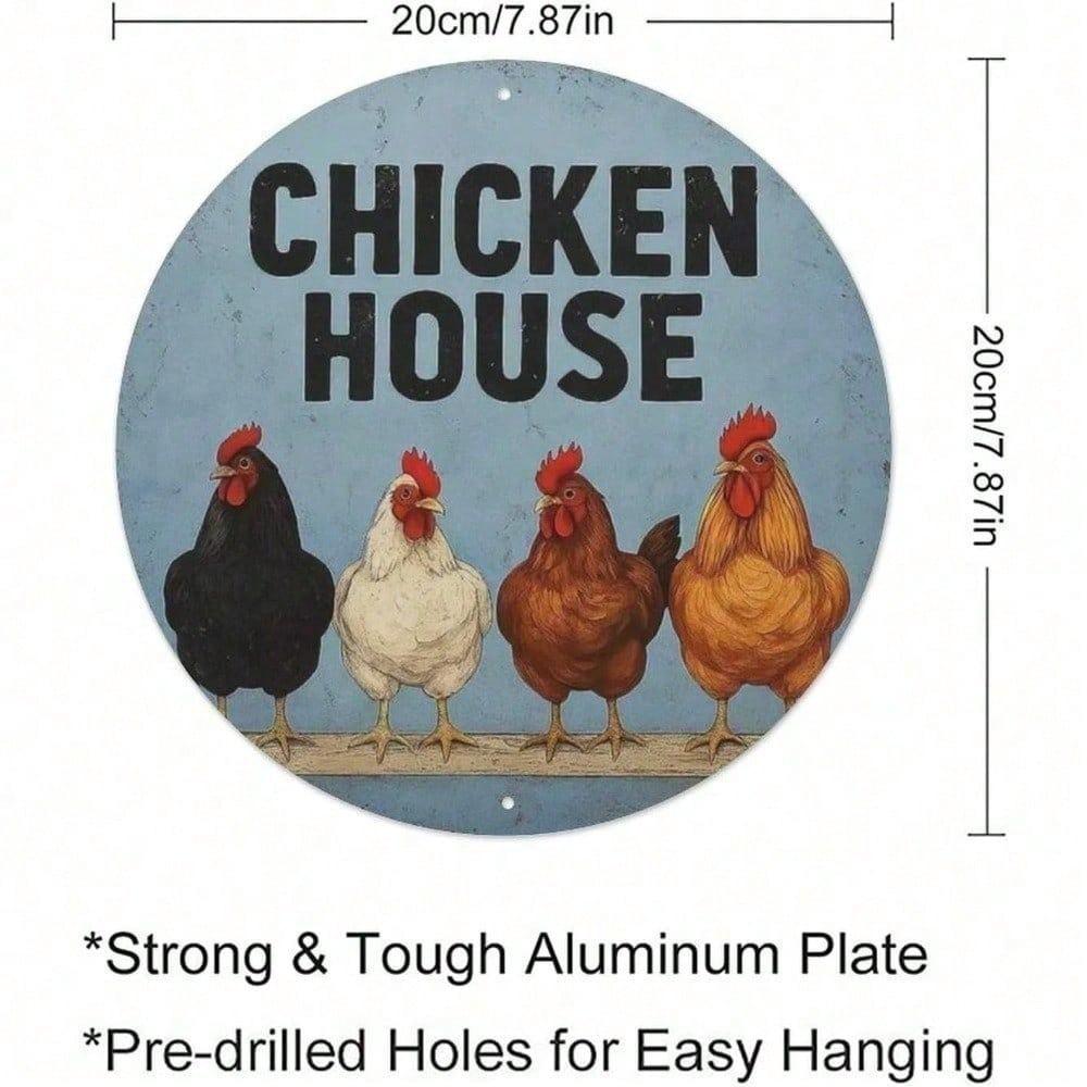 Vintage Farmhouse Round Metal Sign Rustic Tin Wall Decor 8x8 Inch for Kitchen Garden Bar Cafe