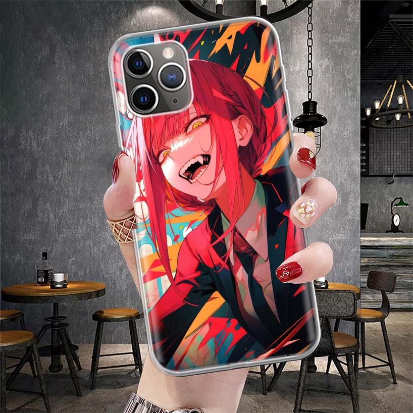 C-Chainsaw Mans Makima Soft Phone Case For IPhone 11 17 Air 16E 16 Pro Max 15 + 14 Plus 13 Mini 12 Apple 7 SE 8 Fundas Coque 11