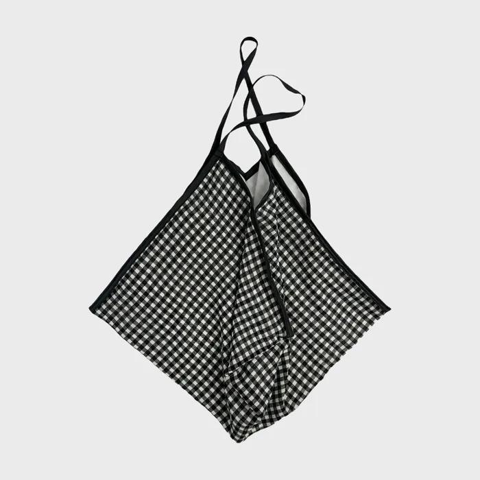 Safe Sunday Diamond Market Bag (Gingham Check Black)