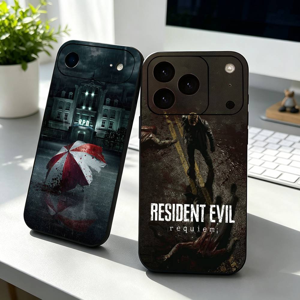 GAME R-Resident Evil Phone Case For iPhone 17,16,15,14,13,12,11 Plus,Pro Max,XS,Soft Silicone Black Cover