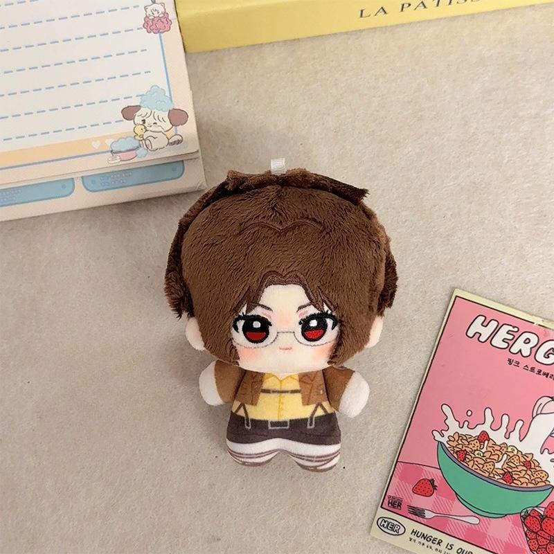 10cm Attack On Titan Plush Doll Eren Mikasa Levi Anime Mini Doll Keychain Cute Backpack Pendant Decoration Boys Girls Gift