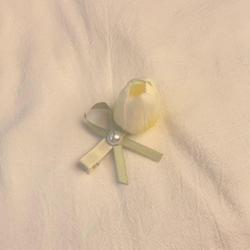 Fashion Sweet Tulip Ribbon Hair Ring For Women Girls Cute Elegant Bowknot Hair Clip Exquisite Tassels Hair Accessories Gifts