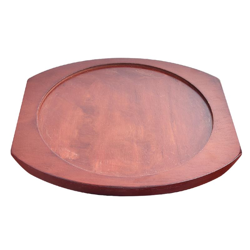 Cast Iron Barbecue Stove Insulated Wooden Tray Carbon Oven Anti Scalding Bottom Tray Thickened Wooden Tray and Cushion Plate