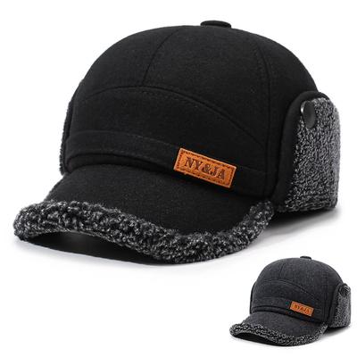 Herbst Winter Warme Bombermütze Herren Vater Outdoor Dick Mittelalterlich und Ältere Samtmütze Ohrenschutzmütze
