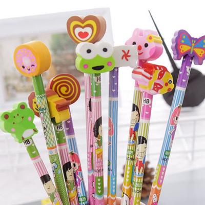 1Pcs (Colore casuale) Animali Carini Studenti Matita Cartone Animato Bambini Matita Gomma Matita Regalo Penne Scuola Scrittura