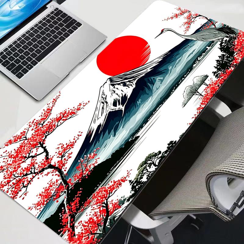 Large Mouse Pad Fuji Mountain Cherry Blossoms Notbook Desk Mat Rubber Gamer carpet Keyboard Rug Non-Slip Esports Gaming Mousepad