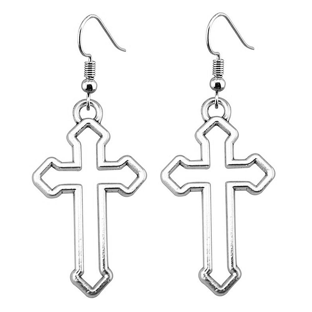 Cross Dangle Earrings Minimalist Gothic Christian Symbol Drop Earrings Girl Jewelry