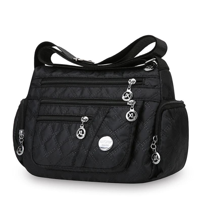 Borsa a tracolla da donna di grande capacità impermeabile resistente all'usura con tasche multiple per pendolarismo e tempo libero all'aperto