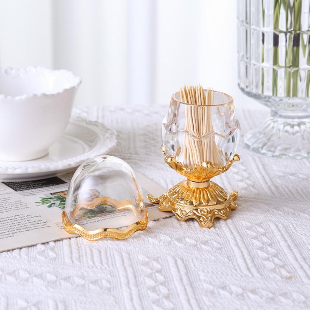 Transparent Egg Shaped Toothpick Box with Base Cotton Swab Organizer Toothpick Holder  Restaurant