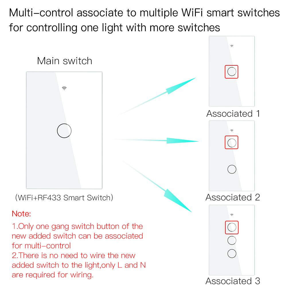 Tuya MOES Smart Light Wall Switch RF WIFI google Home, Smart Home Automation, Interruptor Wifi