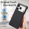 For iPhone 17 Pro Max Case Litchi Texture Leather Coated PC Mobile Back Cover