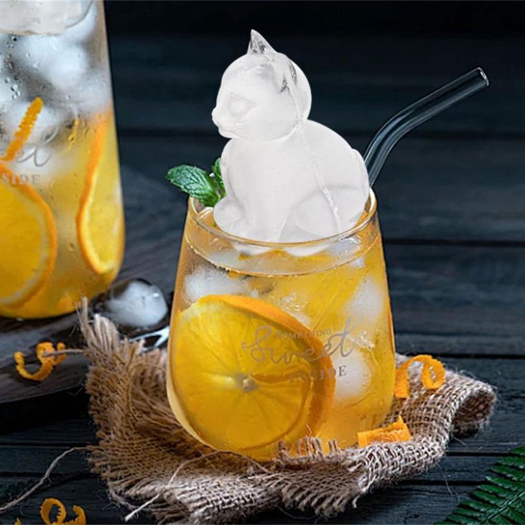 Flexible Katze Eiswürfelform Kreative Silikonform Praktische Eiswürfel Gießform für Coole Cocktails Heimdekorationen