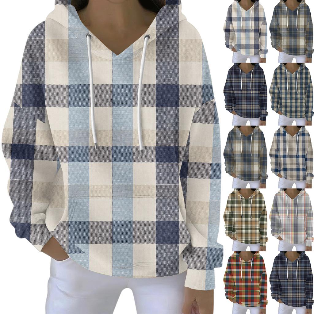 Women's Fashion Casual Hooded Loose Printed Long Sleeve Sweatshirt