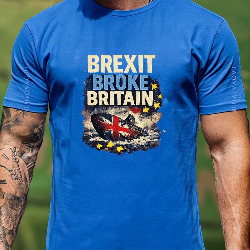 Brexit Sinking Union Jack Ship Graphic T Shirt Unisex Unisex Unisex Vintage Uk Eu Hot Topic Print Cotton Pub Party Tee