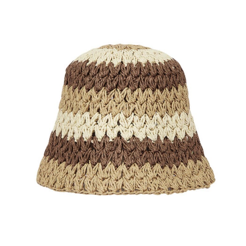 

FAKEMAMA ПОЛОСАТАЯ ВЯЗАНАЯ ПАНАМА_КОРИЧНЕВЫЙ FREE