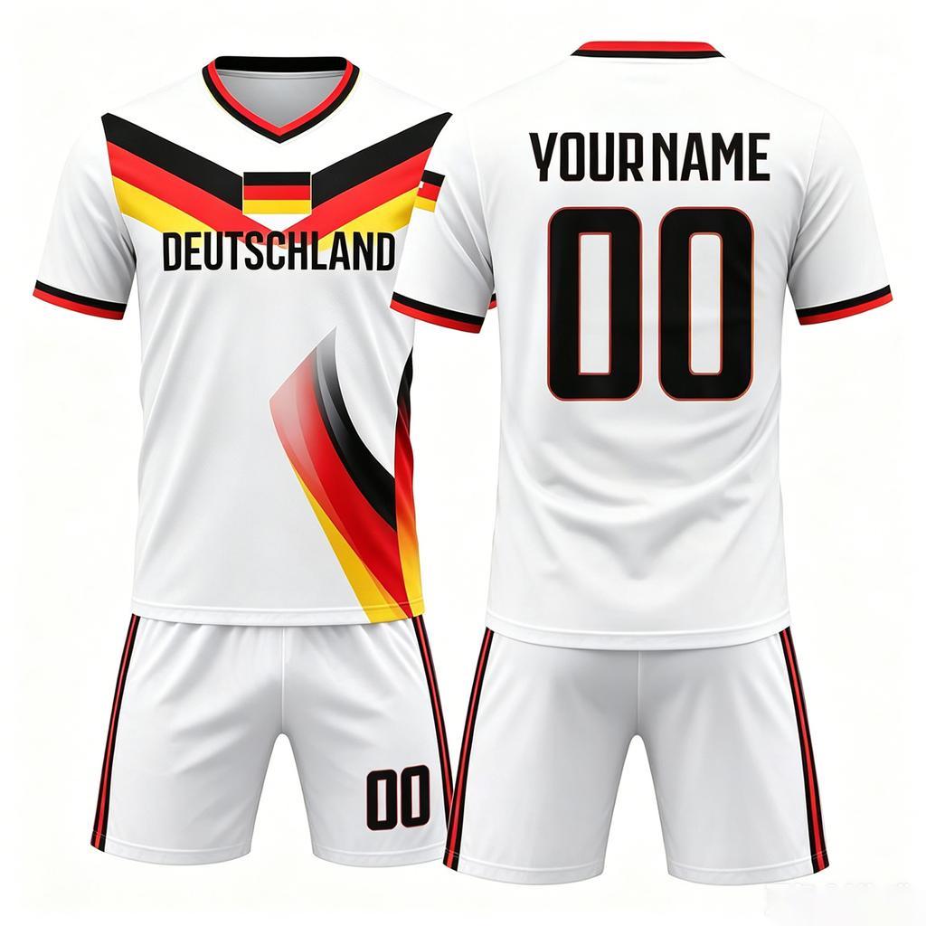 Customizable Two Piece Soccer Jersey Set Lightweight Breathable Fabric Athletic Fit Sportswear for Training and Matches