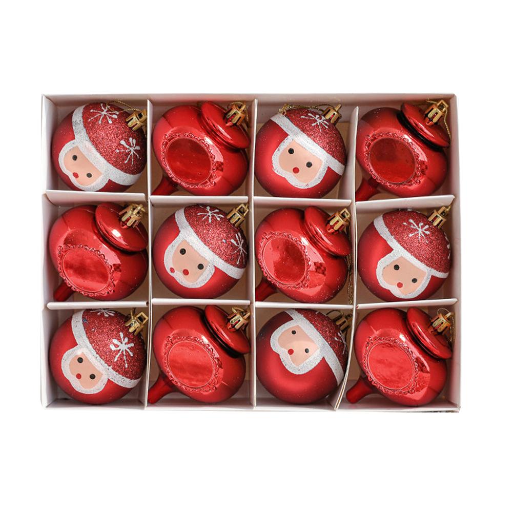 12PCS Decorative Plastic Christmas Balls for Tree Hanging Ornaments 6CM Diameter for Festive Decor and DIY Projects